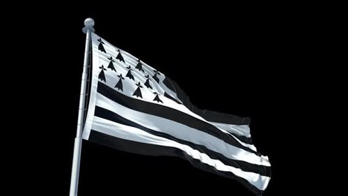 Seamless Waving Flag Of Brittany Animation