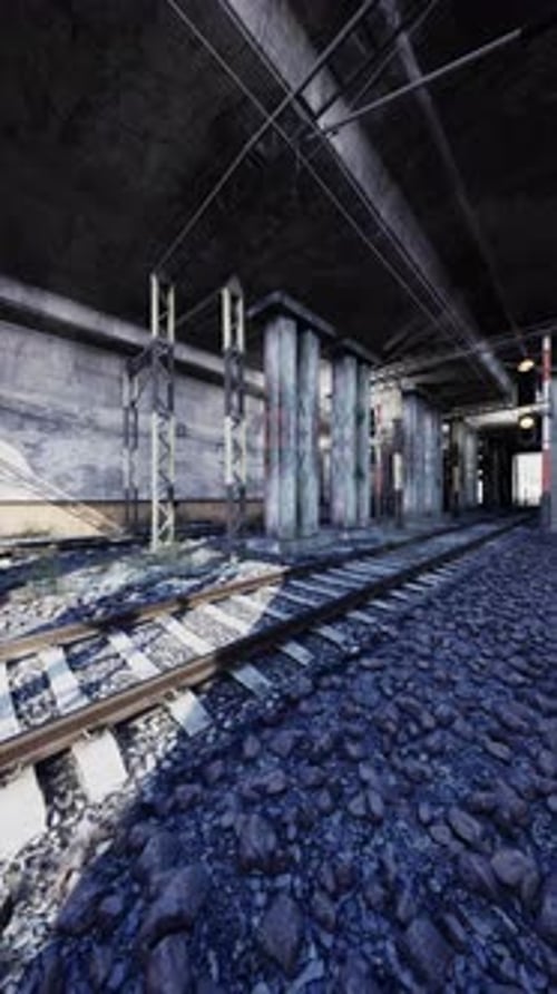 Train Station With a Train on the Tracks