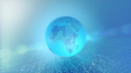 Animated Global Map Zoom to Ethiopia with Digital Background