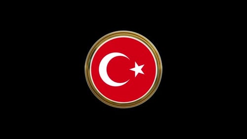 Schleifenanimation mit dem Kreissymbol der türkischen Flagge