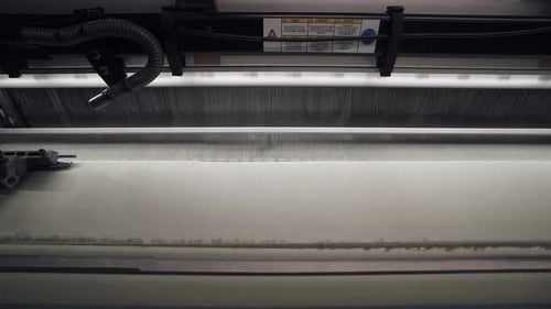 Spinning Factory Production of Fabrics Thread of Silk Linen and Synthetics Spinning Machine at Work