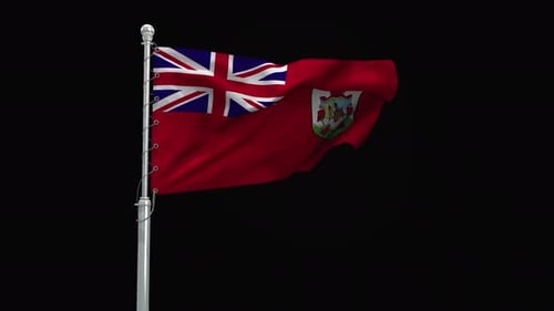 Bermuda Flag Waving Realistic Animation