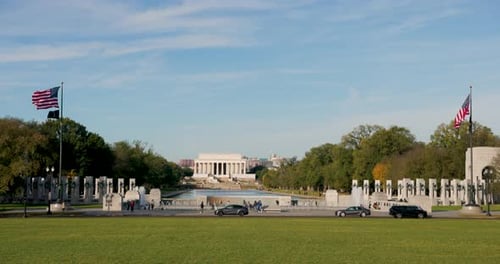 The Lincoln Memorial and the Reflecting Pool in National Mall Washington DC