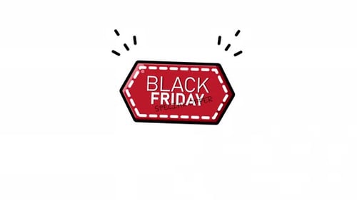 Animated Black Friday Sales Offer Badge with Sparkle Effect