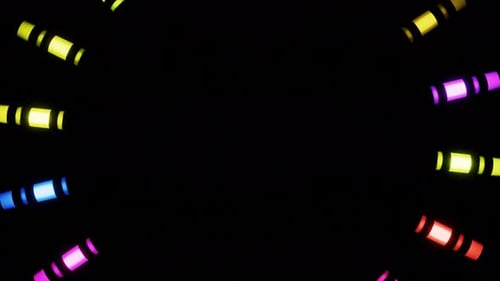 Abstract Sun From Shimmering Neon LED Lamps