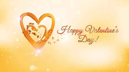 Animated Golden Hearts Reveal for Valentine's Day Celebrations