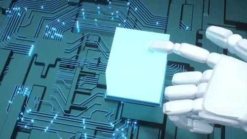 Artificial Intelligence AI On Circuit Board, Future Technology Concept Visualization, Big Data