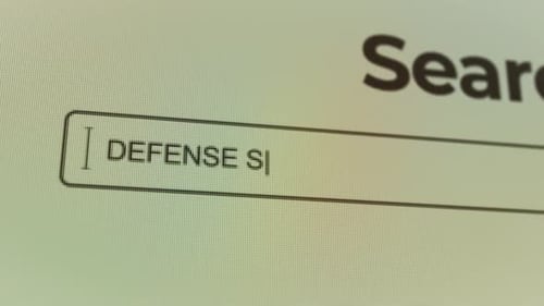 Concept de barre de recherche technologique Defense Systems Tools Interface de recherche numérique