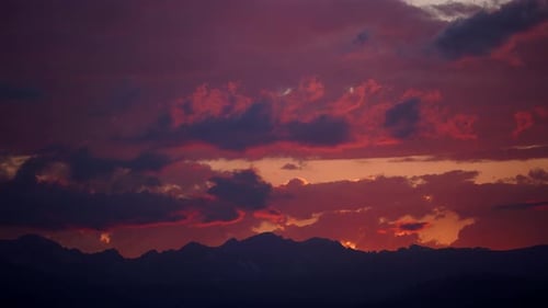 Time lapse of burning sky over the Rocky Mountains