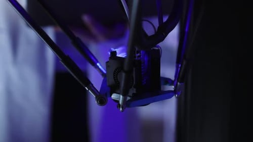 Modern 3d Printer Machine Creating New Industrial Components Using Digital Camera Innovative