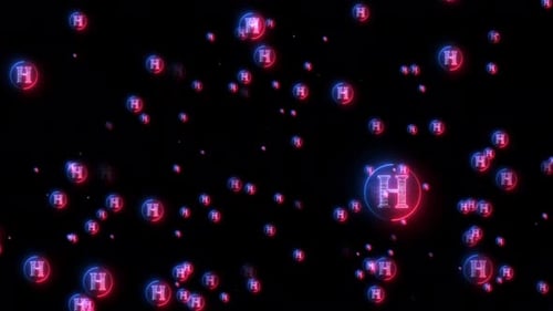 Neonpartikel-Animation mit H-Buchstaben