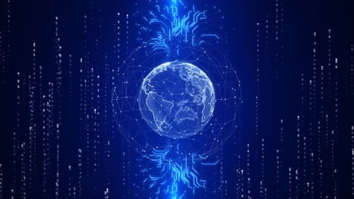 Abstract Digital Globe Technology World Internet Access Network Connection Innovation Location