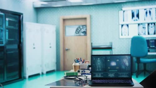Empty Medical Office Equipped with Diagnostic Tools