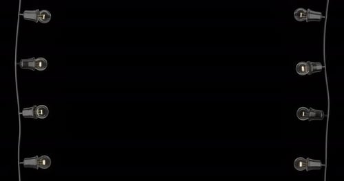 Decorative Looping String Lights with Glowing Bulbs Animation