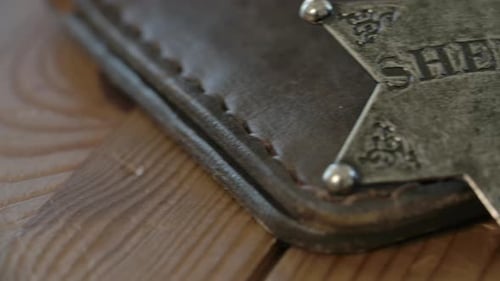 Sheriff Star Badge on Leather Case
