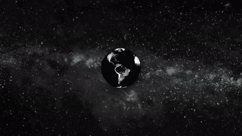 Realistic Earth planet Rotates on space or galaxy and stars milky way, Animation Earth planet. 1295