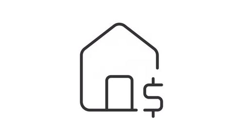 Line Art House Icon with Dollar Sign Animation