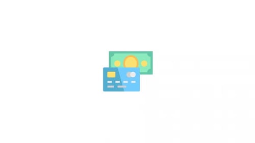 Financial Transaction Animation with Credit Card and Money Icon