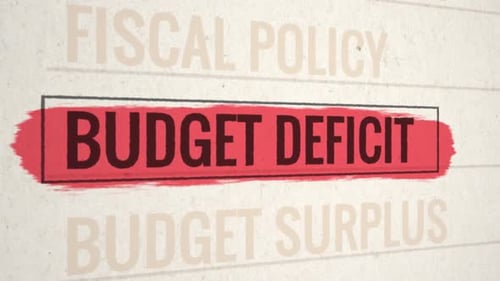Budget Deficit Highlighted Scrolling Title Animation