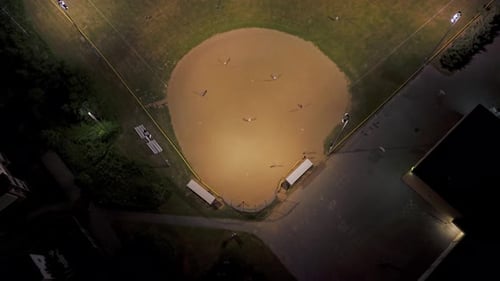 Summer Night Baseball in Halifax Aerial Drone View