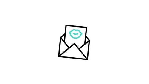 Animated Love Message Envelope Reveal Flat Design