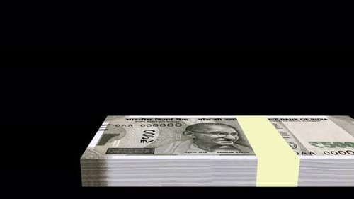 Animation 3D des billets de 500 roupies indiennes