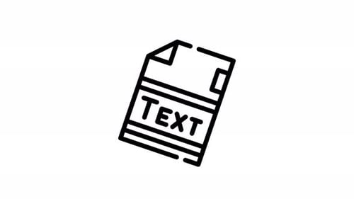 Animated Minimalist Outline Text Document File Icon