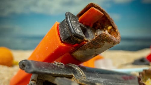 A Beach Filling Up with Trash