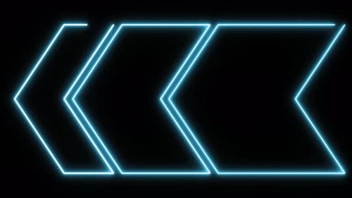Animated Neon Blue Chevrons Pointing Left Seamless Loop