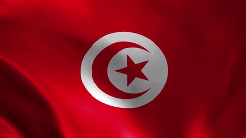 Vibrant Waving Flag of Tunisia National Identity
