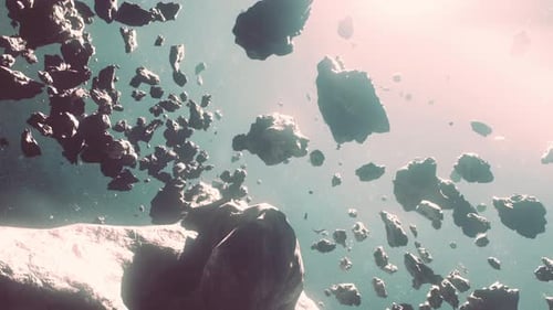 Im Weltraum schwebende Asteroiden