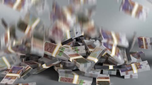 Macédoine du Nord Monnaie - Denar Stacked Money Baisse - Monnaie macédonienne