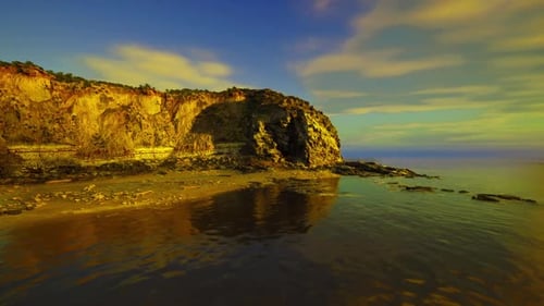 Dramatic Evening View Showcasing Vibrant Hues and Elongated Cloud Patterns