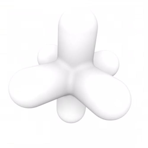 3D Crossed White Lozenges Shape
