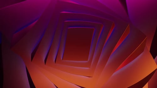 Pink bright background. Design. A square portal made in abstraction that gently twitches