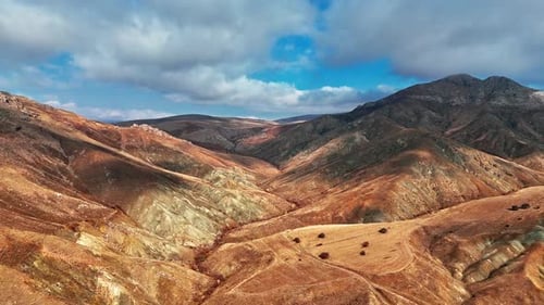 Aerial View of Rugged Mountains in Tercan, Erzincan, Turkey