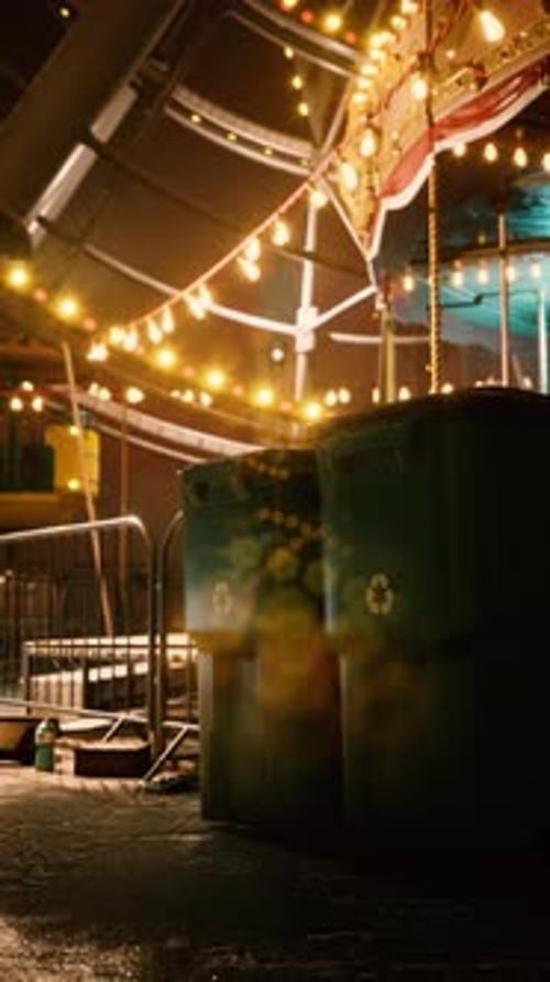 Spinning MerryGoRound With Hanging Lights