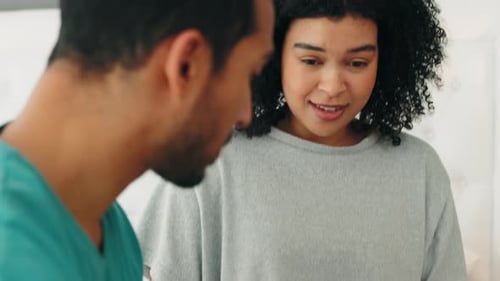 Happy Couple with Positive Pregnancy Test