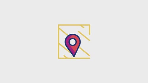 Flat Design Location Pin Icon Reveal Animation