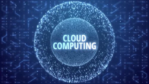 Cloud Computing Concept over Matrix sphere on circuitry background -HD