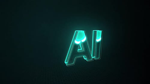 Futuristic AI Text Reveal with Neon Glow