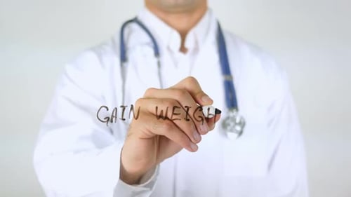 Gain Weight Doctor Writing on Glass