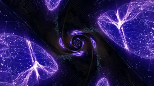 3D Artificial Intelligence Brain and Technology Tunnel, Background, Loop