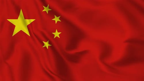 Realistic Waving Flag of China Animation