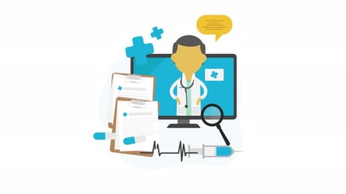 Online Medical Consultation Flat Design Explainer Animation