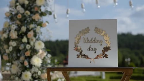 Wedding Day Celebration with Flowers and Decoration