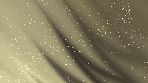 Golden Sparkle Dust Particles Flowing Light Rays Background