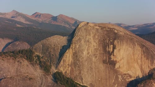Yosemite, California Circa-2021: Aerial View of Half Dome in Yosemite National Park