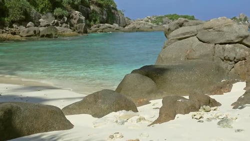 Paradise Beach Between Rocks on Similan Islands