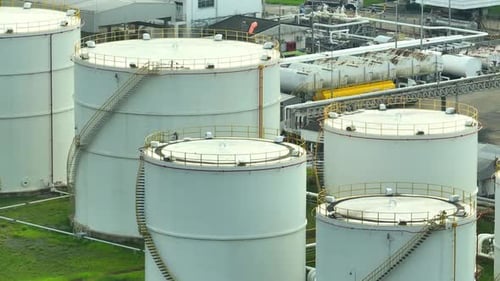 Drone's view: oil storage facility.